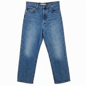 Levi's Premium Ribcage Straight Ankle Jeans Dance Around Blue Buttonfly 29